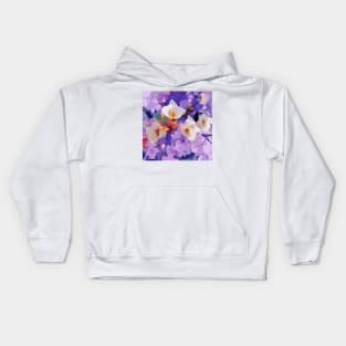 White Blossoms over Lilacs Kids Hoodie